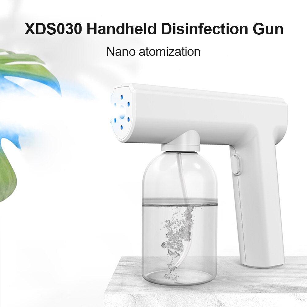1PC USB Blu-ray Wireless Charging Atomizing Disinfection Gun Spray Gun Household Portable Sanitizer Sprayer High Quality