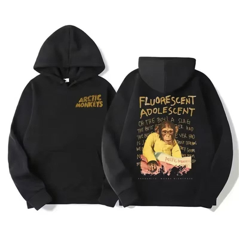 Vintage Rock Arctic Monkeys Album Print Black Hoodie Men's Y2K Sweatshirt