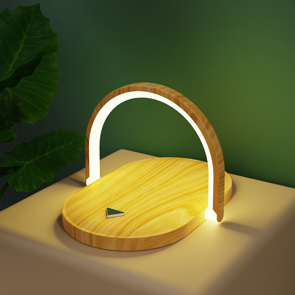 Night Light Wireless Charger 15W Fast Charge with Mobile Phone Stand Desk Lamp Power Bank