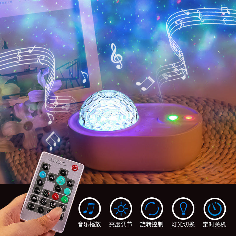 Spaceship Projection Light Star Light Projector Creative Music Bluetooth LED Night Light Children's Bedroom Light