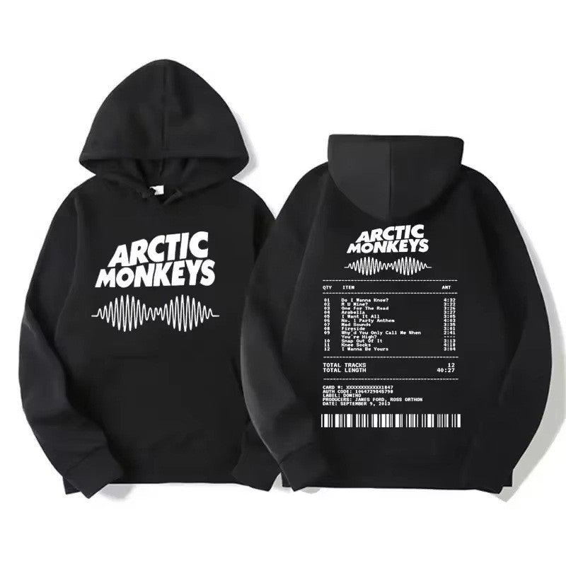 Vintage Rock Arctic Monkeys Album Print Black Hoodie Men's Y2K Sweatshirt