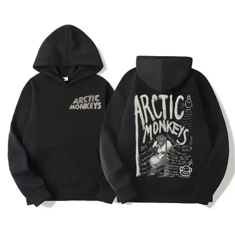 Vintage Rock Arctic Monkeys Album Print Black Hoodie Men's Y2K Sweatshirt