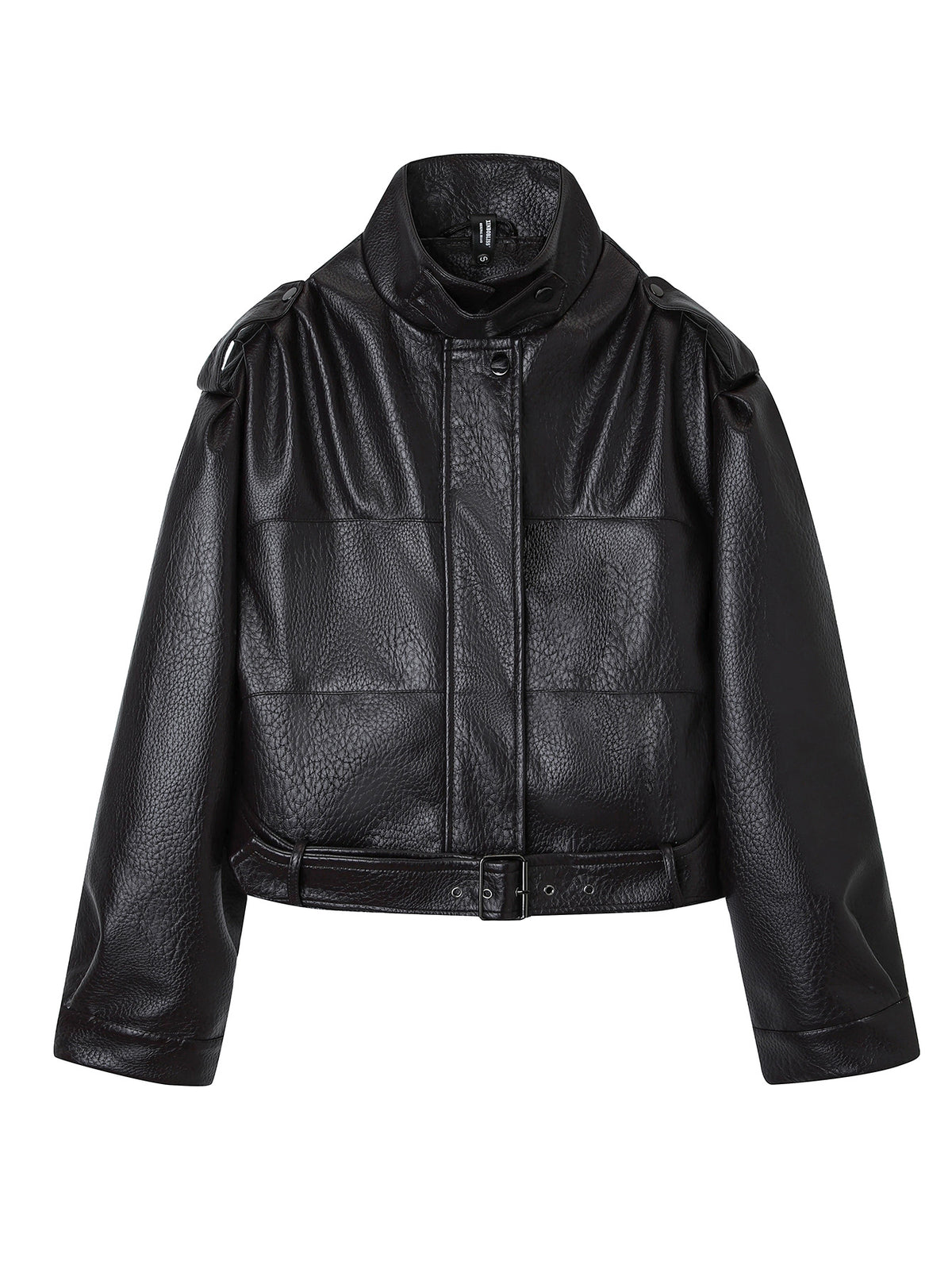 Stylish Short Vintage Biker Leather Jacket for Women, Stand Collar, Slim Fit, Fashionable Autumn and Winter Outwear