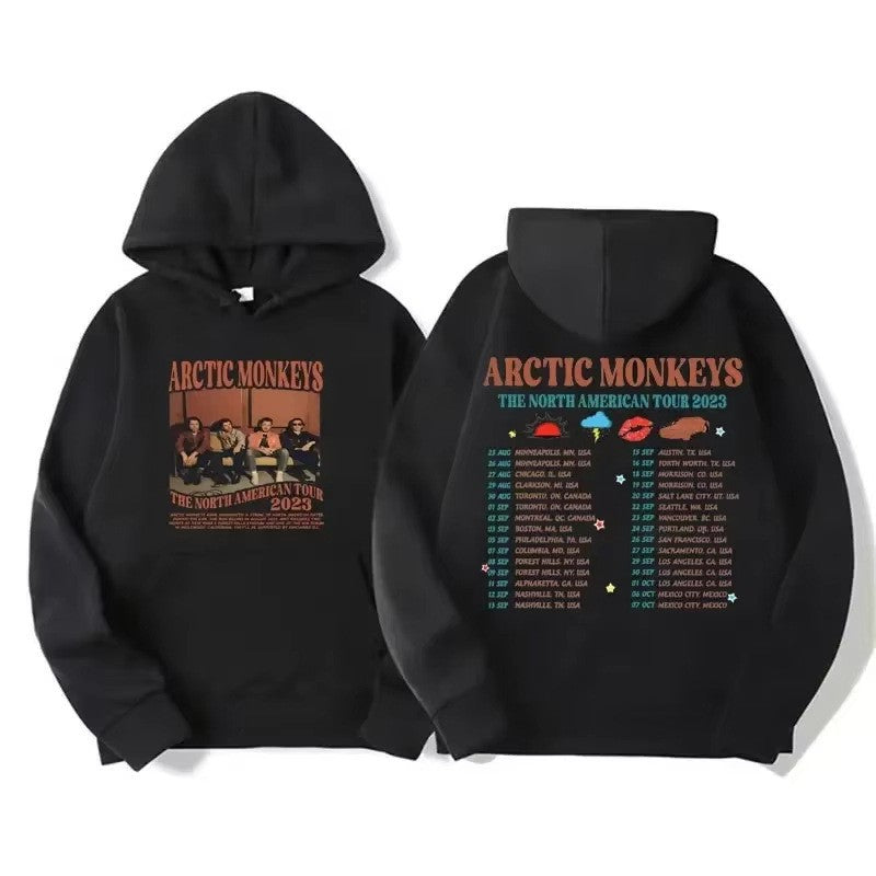 Vintage Rock Arctic Monkeys Album Print Black Hoodie Men's Y2K Sweatshirt