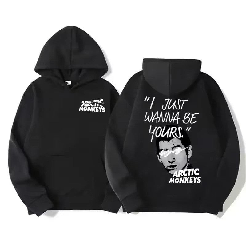 Vintage Rock Arctic Monkeys Album Print Black Hoodie Men's Y2K Sweatshirt