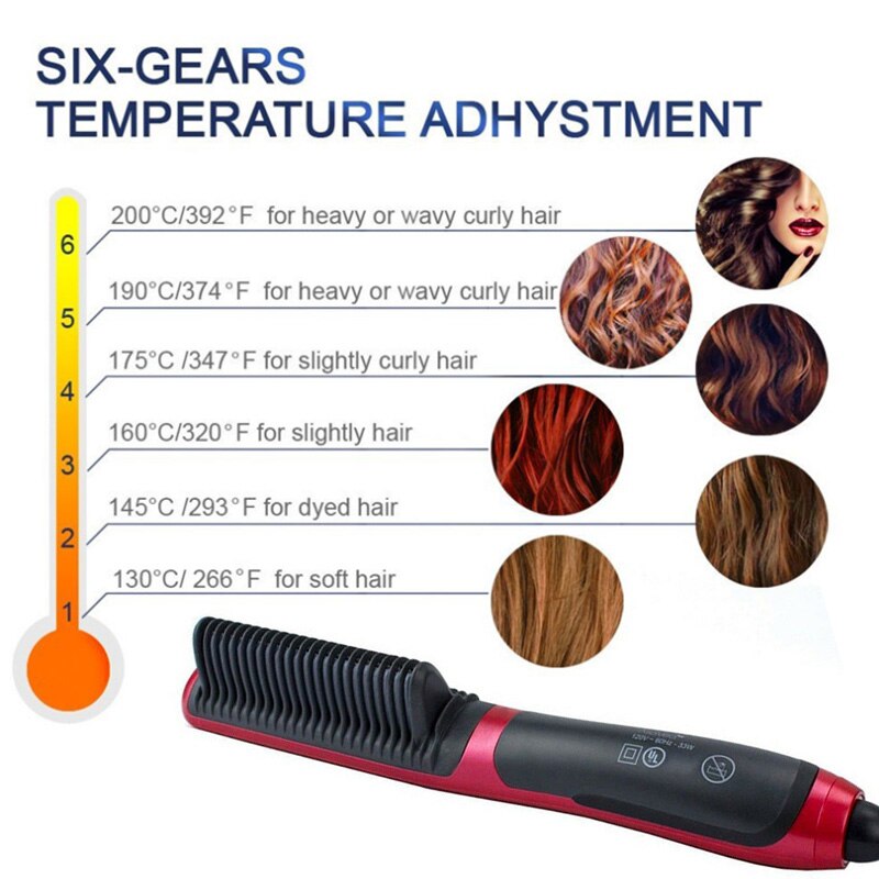 Dual-Purpose Hair Straight Styler Straightener Hair Curler Curling Ceramics Styling Straightener Combs Hair Stick for Women Men