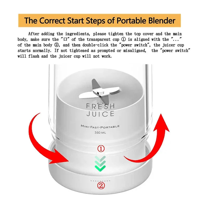 New Multi-Functional Electric Outdoor Portable Juicer Cup-Wireless Charging Household Mini Juice Maker Machine Blender High-Powe