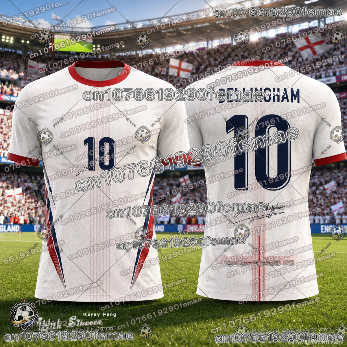 25-26 England Fan Soccer Jersey Men Sports Shirt Quick Dry Breathable Comfortable Casual Training Football Top Kids Adults