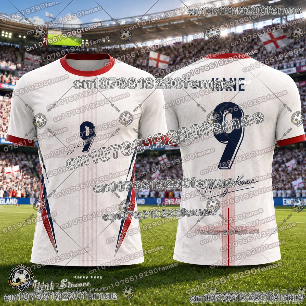 25-26 England Fan Soccer Jersey Men Sports Shirt Quick Dry Breathable Comfortable Casual Training Football Top Kids Adults