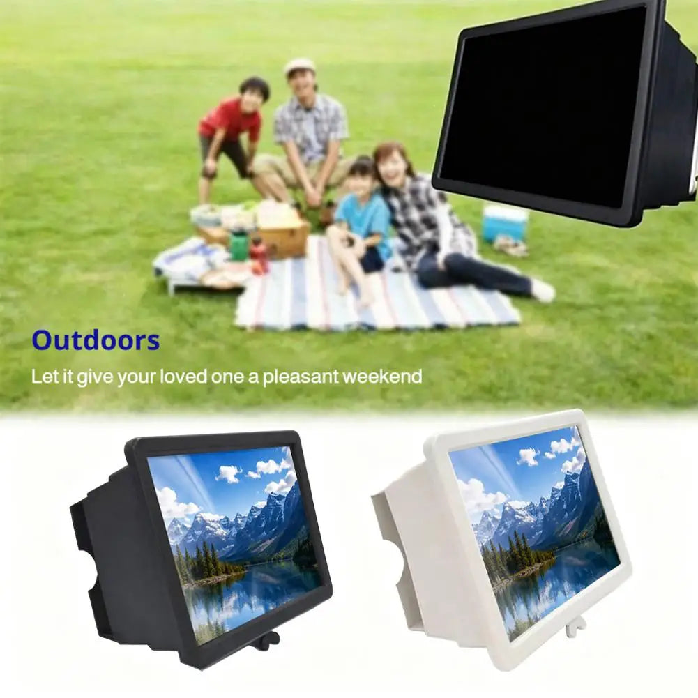 Telescopic Phone Screen Magnifier 3-4X Enlarged HD Mobile Screen Projector Anti-Glare Portable Cell Phone Video Amplifier Stand