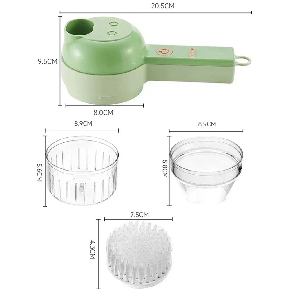Multi-function Vegetable Processing Machine 4 in 1 Electric Food Processor Vegetable Cutter Garlic Masher Wireless Grinder Tools