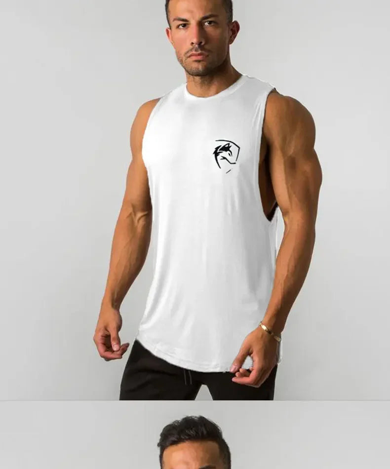 Men Tank Tops Gym Clothing Men  Crop Top  Vest Men Bodybuilding Muscle Shirt  Singlet