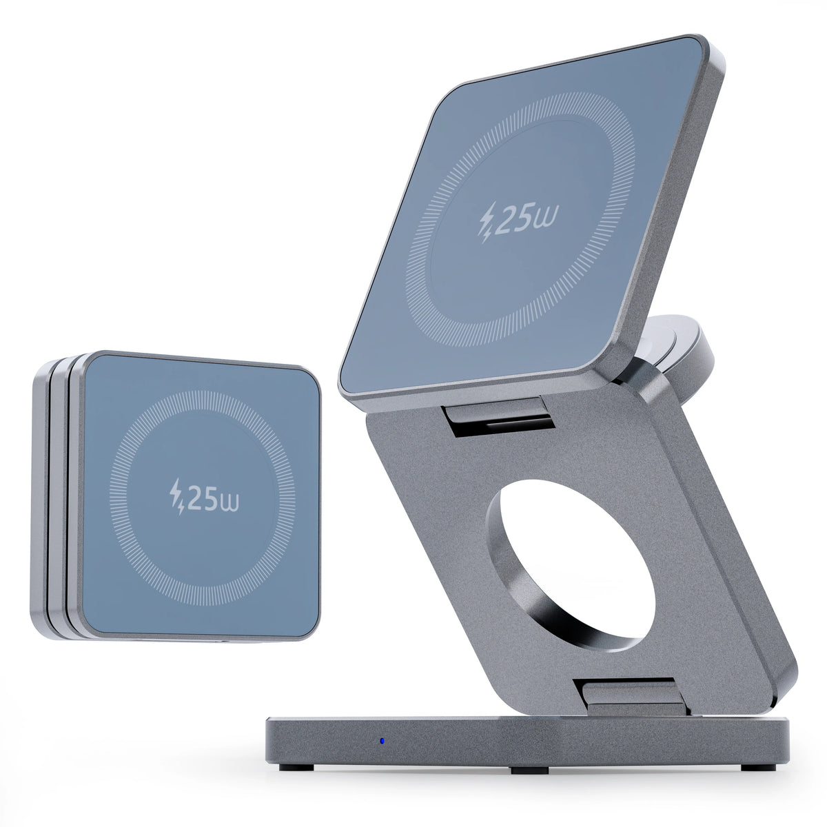 Qi2.2 25W 3-in-1 Foldable Magnetic Wireless Charging Stand For iPhone 17 16 15 14/iWatch/AirPod Portable Travel Charger Station