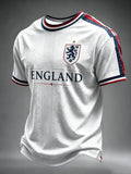 2026 New Men England Football Jersey Crew Neck Short Sleeve Navy Striped Collar Cuff National Fan Sports T-shirt
