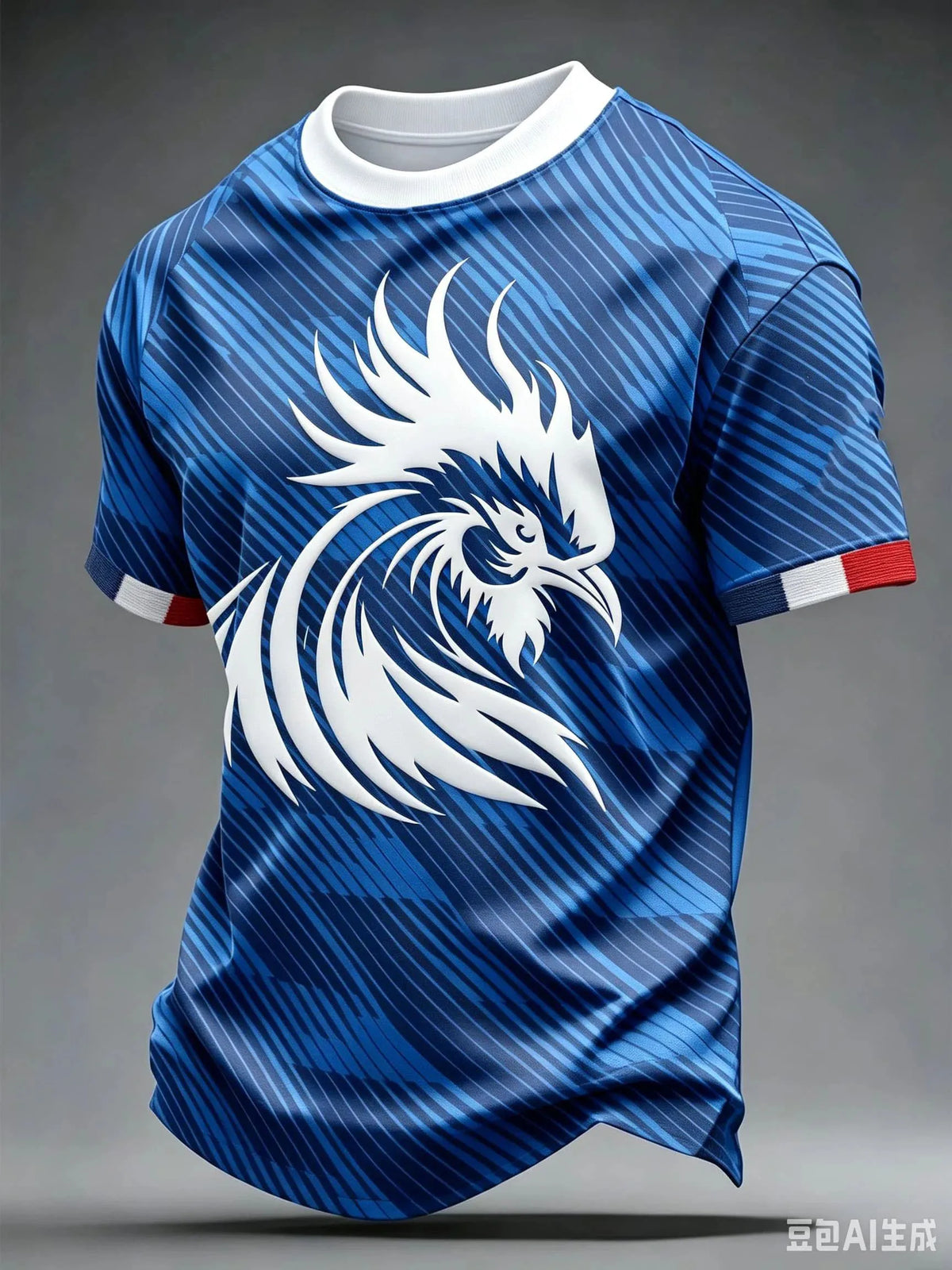 New Men's 3D Printed T-shirt Short-sleeved French Football Jersey for Summer Casual Wear