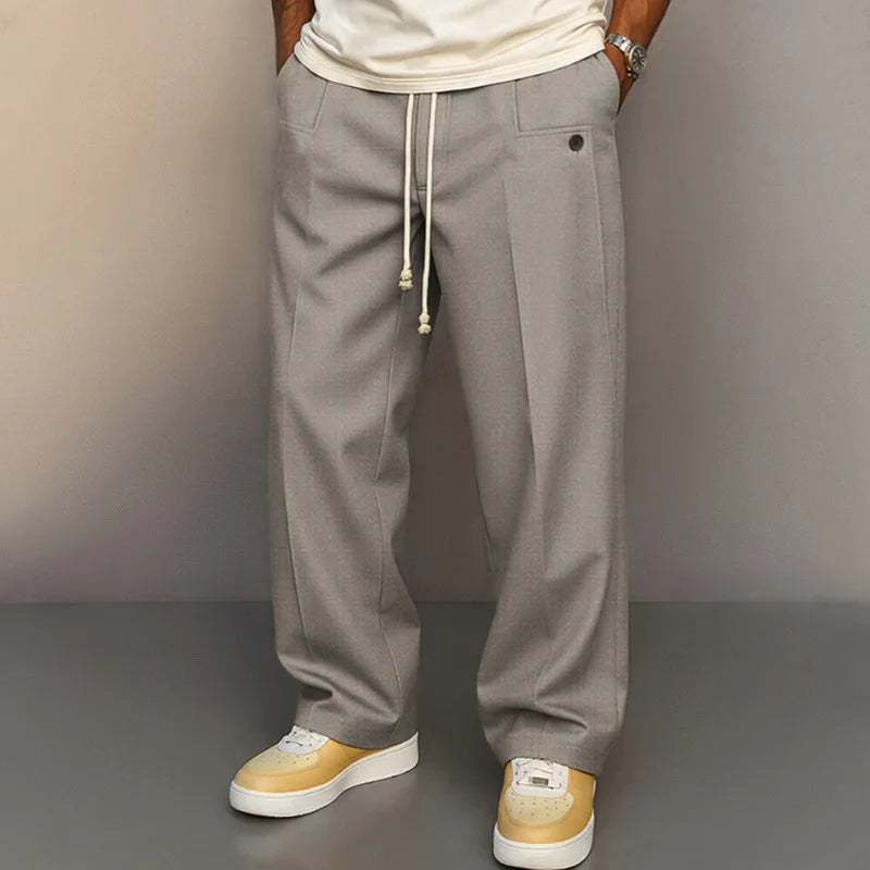 2026 Mens Cargo Joggers Multi Pocket Straight Baggy Pants Drawstring Ankle Trousers Khaki Yellow Plus Size 3XL Streetwear Hiking