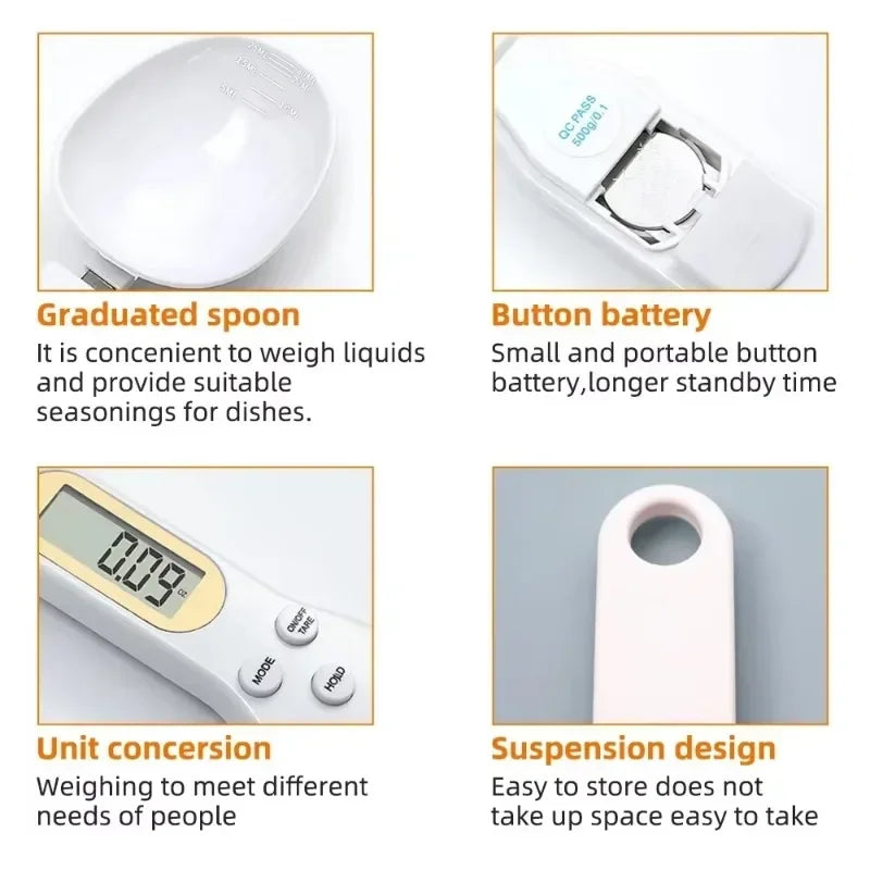 0.1g Precision Digital Spoon Kitchen Mini Tool Electronic Kitchen Scale LCD Digital Measurement Food Flour Milk Coffee Scale