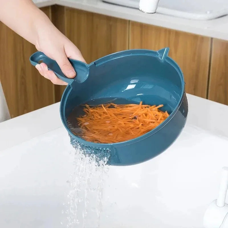 Multifunctional 9 in 1 Vegetable Chopper,, Kitchen Vegetable Slicer Cutter with Container,  Carrot and Garlic Chopper with Peel