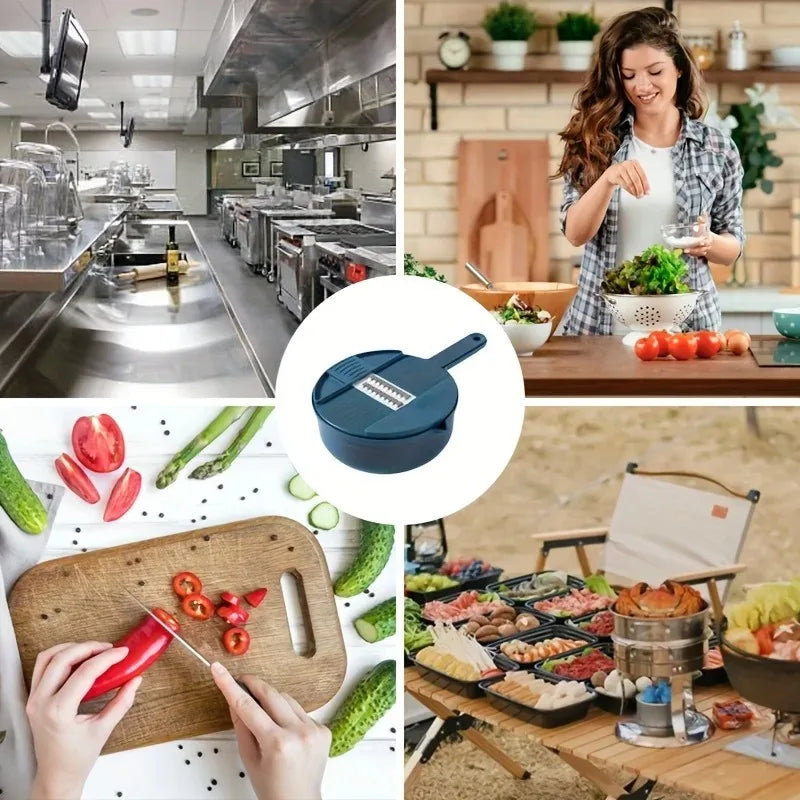 Multifunctional 9 in 1 Vegetable Chopper,, Kitchen Vegetable Slicer Cutter with Container,  Carrot and Garlic Chopper with Peel