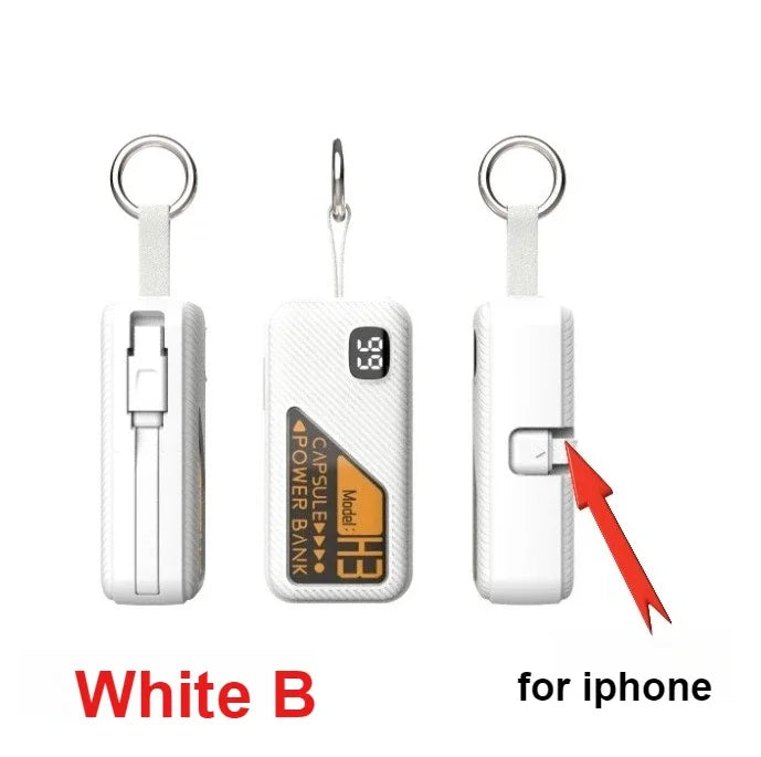 5000mAh Portable Power Bank Capsule Power Bank Fast Charging Large Capacity Compact and Portable Portable Charger