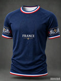 New Men's 3D Printed T-shirt Short-sleeved French Football Jersey for Summer Casual Wear