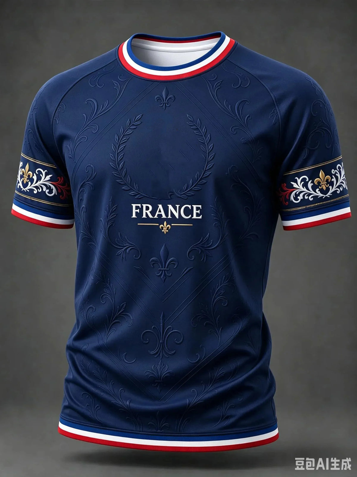 New Men's 3D Printed T-shirt Short-sleeved French Football Jersey for Summer Casual Wear