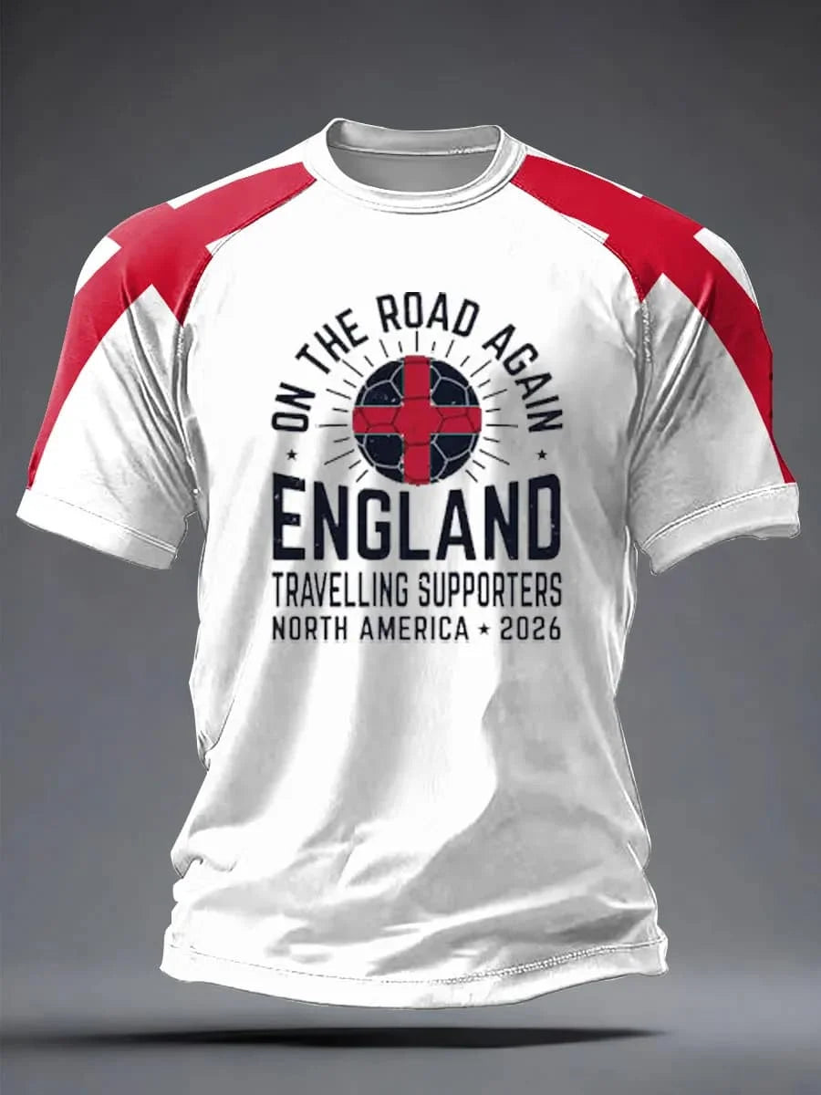 2026 New Men England Football Jersey Crew Neck Short Sleeve Navy Striped Collar Cuff National Fan Sports T-shirt