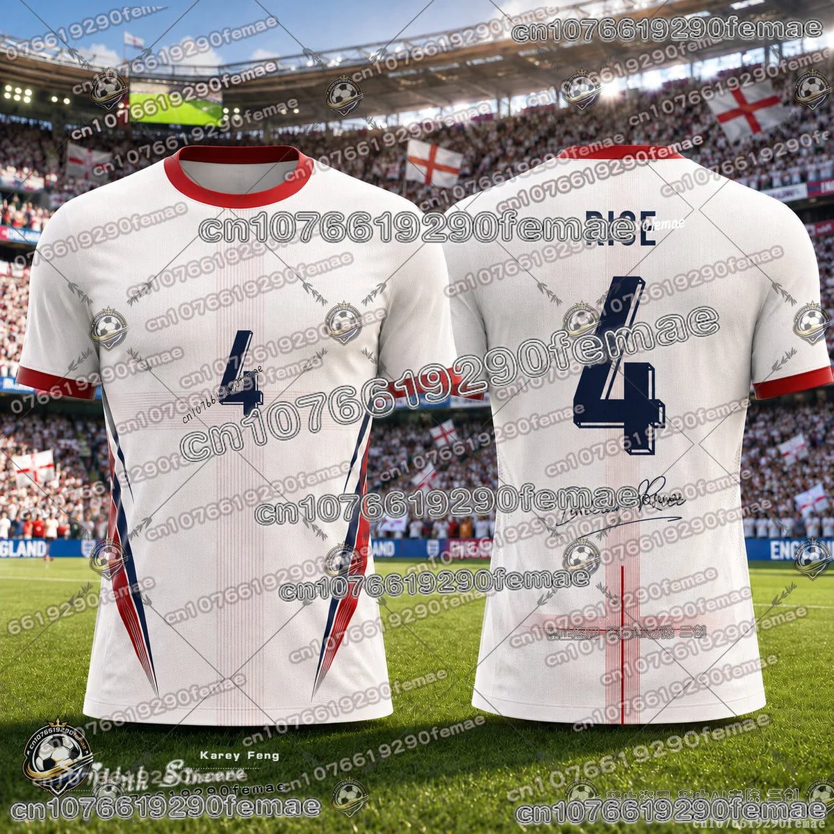 25-26 England Fan Soccer Jersey Men Sports Shirt Quick Dry Breathable Comfortable Casual Training Football Top Kids Adults