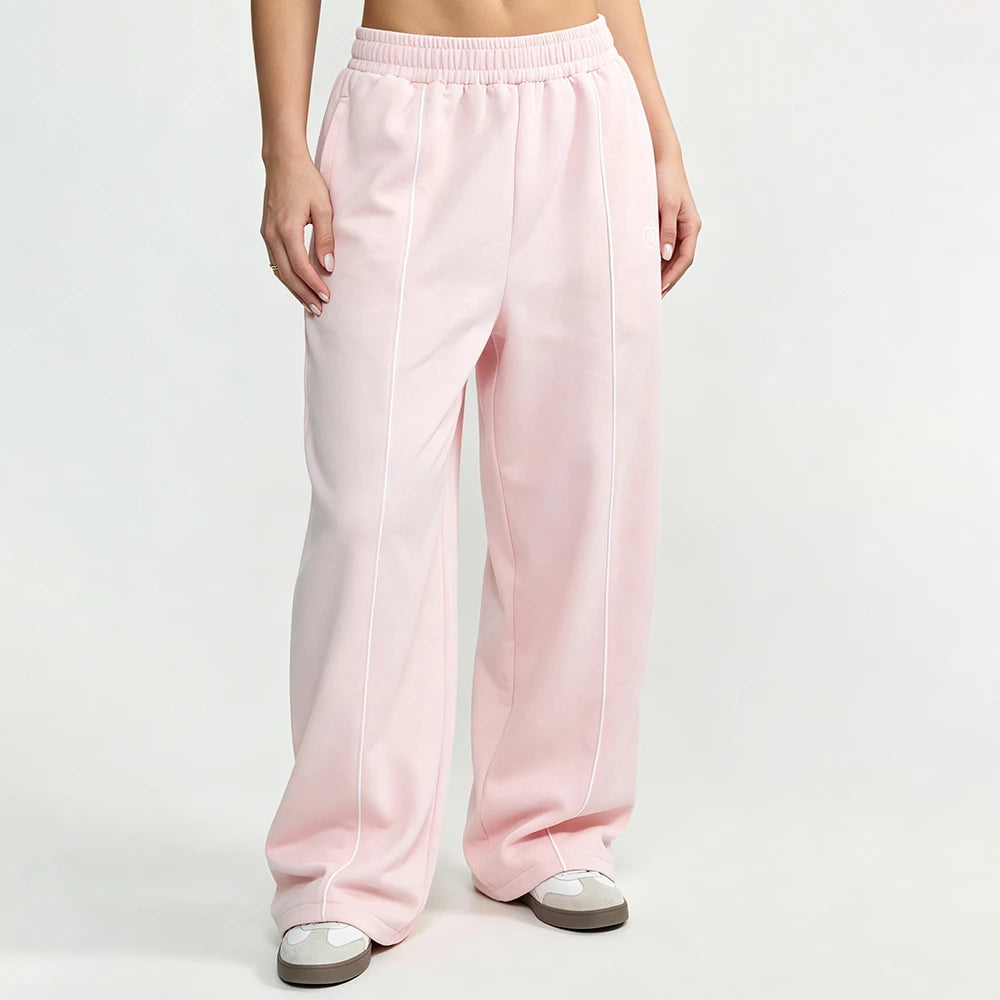 Bum Striped Baggy Pants Wide Leg Joggers Women Running Trouser Cotton Mid Waist Casual Loose Sports Yoga Pants With Back Pocket