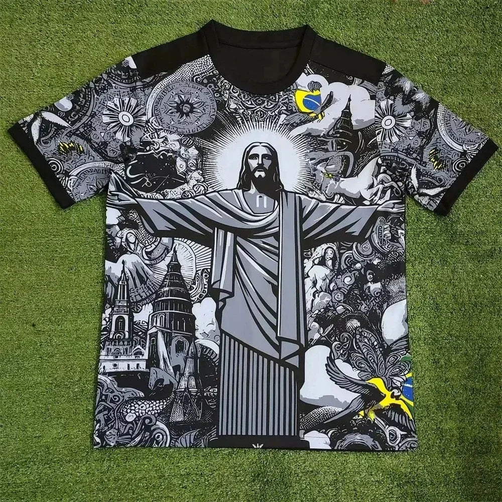 Brazilian Summer 3D Football Jersey Outdoor Sports Men's T-shirt Suitable for Casual Street Wear and Daily Wear for Men