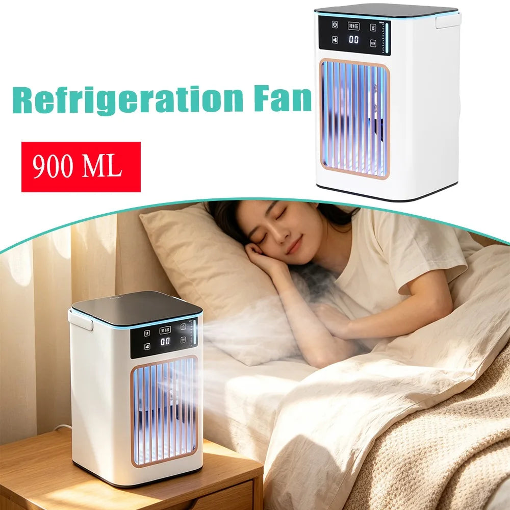 Portable Air Cooler Desktop Cooling Fan Large Water Tank Humidifier Mist Cooling USB Personal Cooler for Bedroom Office RV