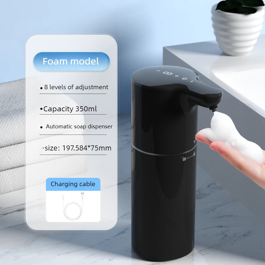 Automatic Sensing Soap Dispenser – 350ml Touch-Free Foaming Pump, Dual-Use Desktop or Wall-Mount for Kitchen & Bathroom