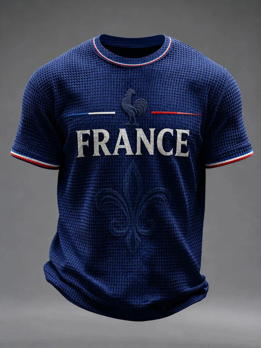 France Style Football Jersey T Shirt Men Women 3D Print Pattern Top Short Sleeve Quick Dry Breathable Casual Outdoor Summer Wear