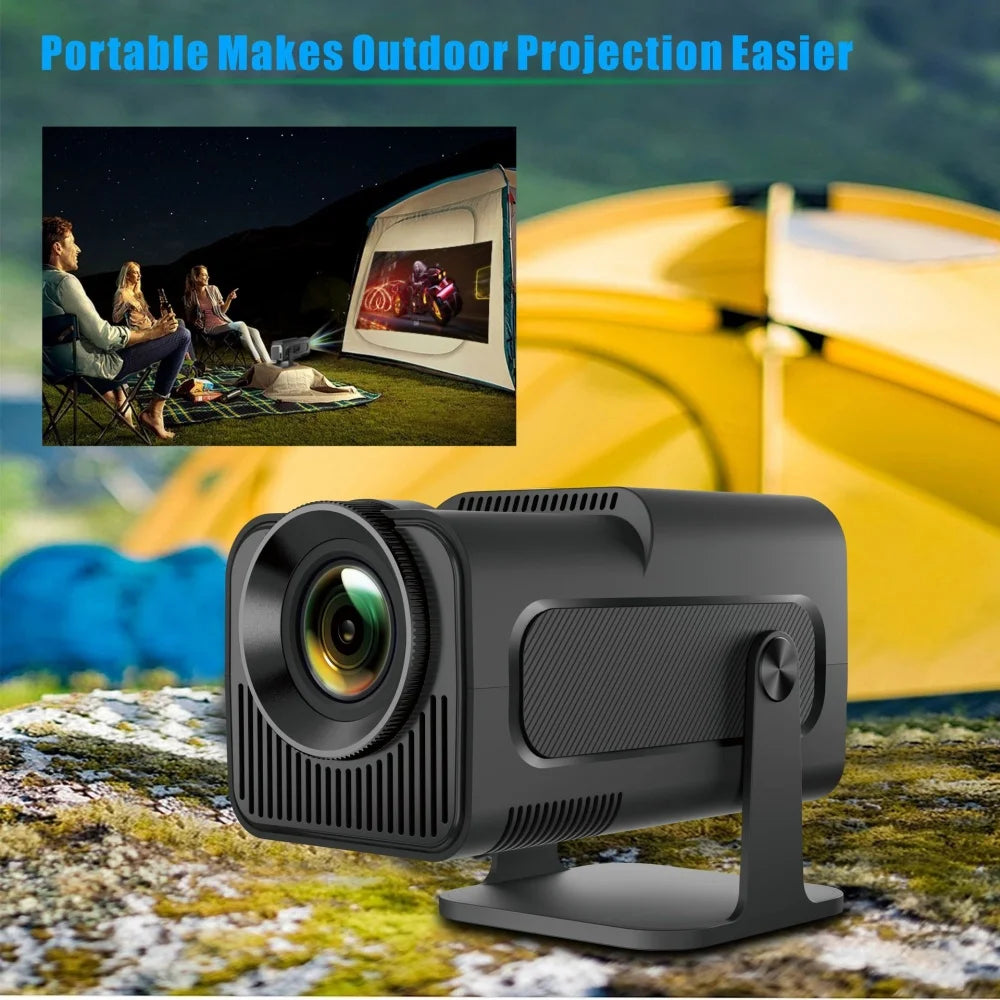 HY320 Mini Newly Native 720P Android 11.0 4K Projector 300ANSI Wifi6 BT5.0 Cinema Outdoor Portable 180° Rotable Projector