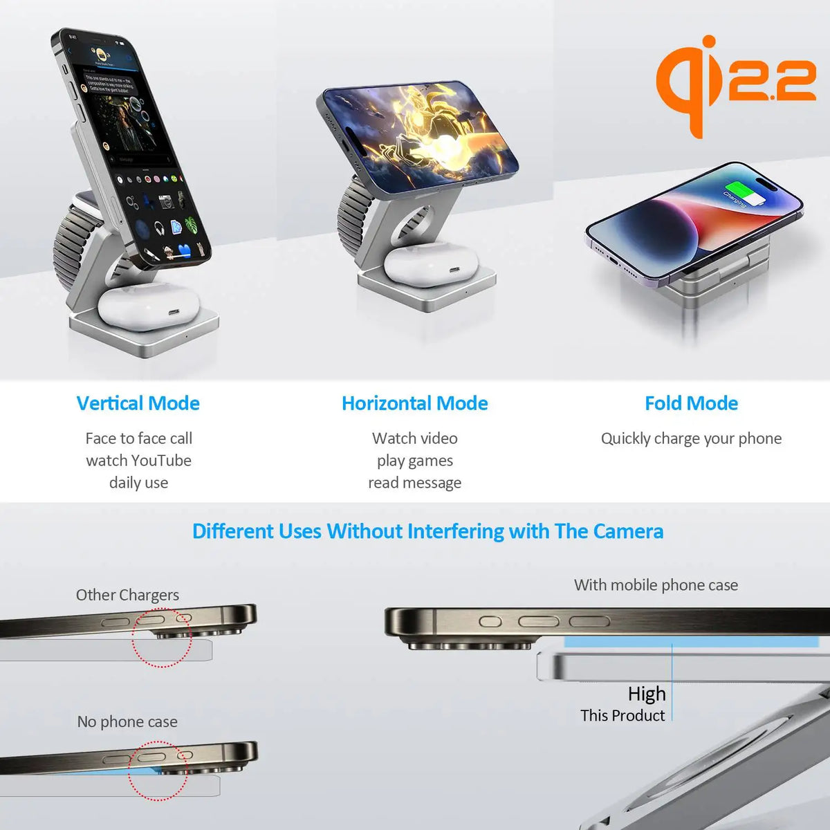 Qi2.2 25W 3-in-1 Foldable Magnetic Wireless Charging Stand For iPhone 17 16 15 14/iWatch/AirPod Portable Travel Charger Station