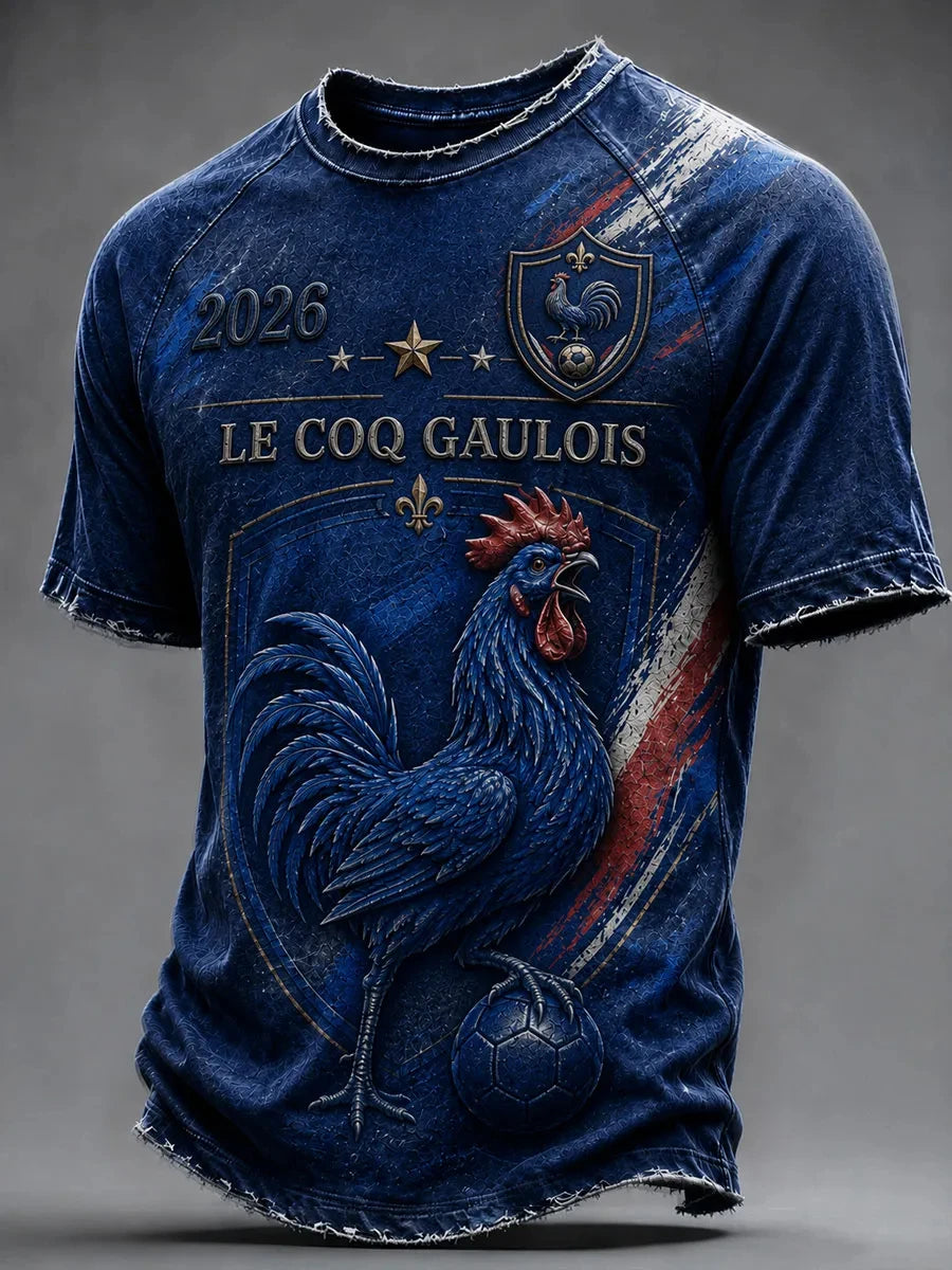 France Style Football Jersey T Shirt Men Women 3D Print Pattern Top Short Sleeve Quick Dry Breathable Casual Outdoor Summer Wear