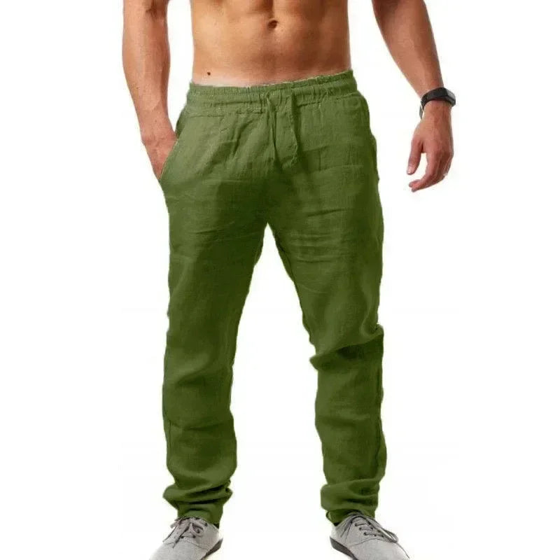 Ropa Hombre Baggy Pants Men's Cotton Linen Casual Pants Breathable Trousers Fitness Streetwear Clothing Jogging Autumn Summer