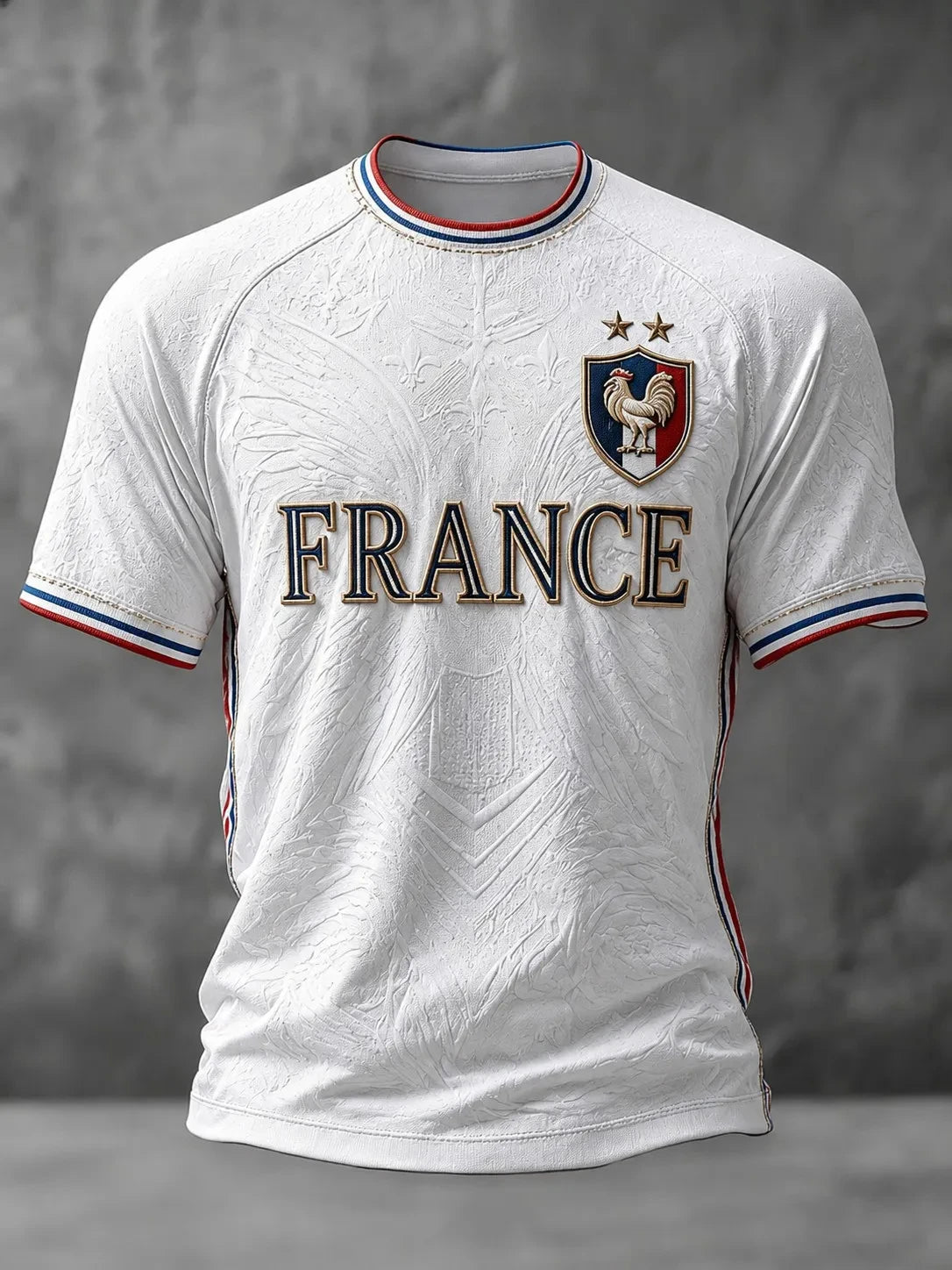 France Style Football Jersey T Shirt Men Women 3D Print Pattern Top Short Sleeve Quick Dry Breathable Casual Outdoor Summer Wear