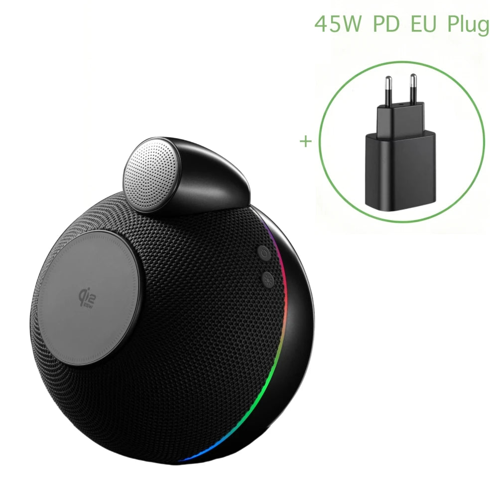 Qi2 3 in 1 Wireless Charger with Ambient Light Bluetooth Speaker Multifunction Fast Charging Station Magnetic Phone Dock