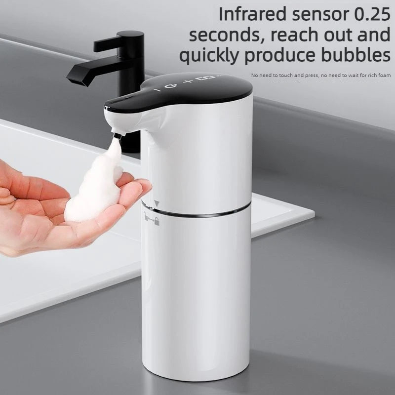 Automatic Sensing Soap Dispenser – 350ml Touch-Free Foaming Pump, Dual-Use Desktop or Wall-Mount for Kitchen & Bathroom
