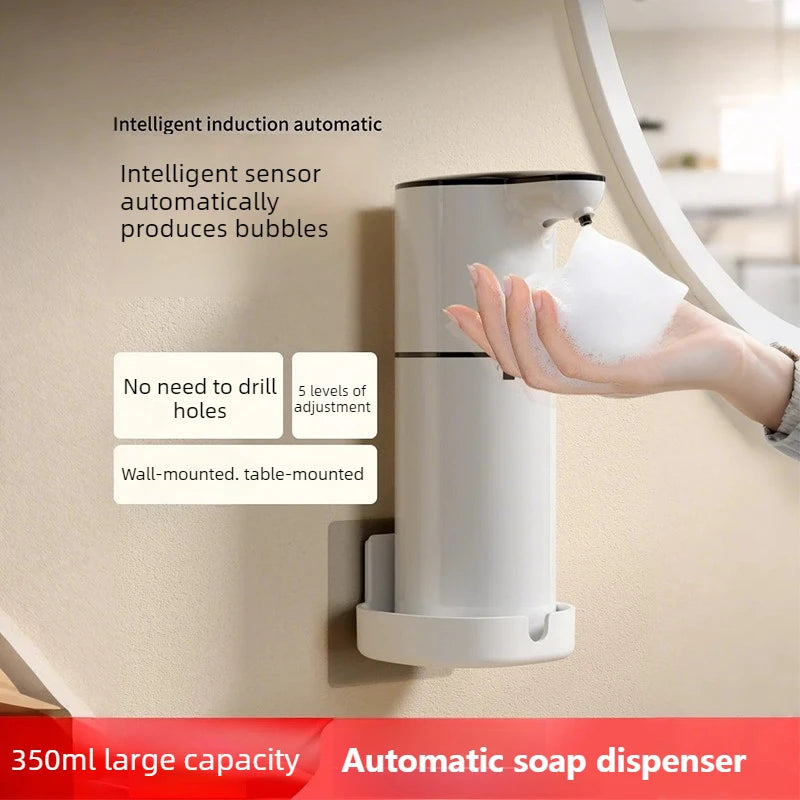 Automatic Sensing Soap Dispenser – 350ml Touch-Free Foaming Pump, Dual-Use Desktop or Wall-Mount for Kitchen & Bathroom