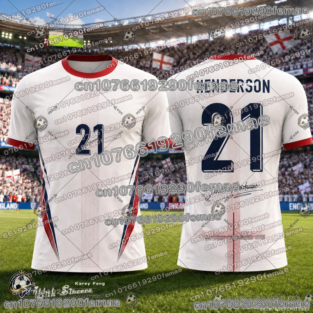 25-26 England Fan Soccer Jersey Men Sports Shirt Quick Dry Breathable Comfortable Casual Training Football Top Kids Adults