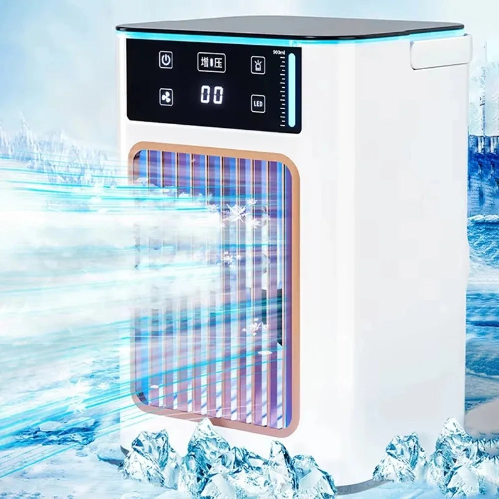 Portable Air Cooler Desktop Cooling Fan Large Water Tank Humidifier Mist Cooling USB Personal Cooler for Bedroom Office RV
