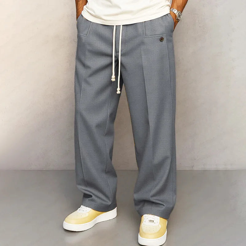 2026 Mens Cargo Joggers Multi Pocket Straight Baggy Pants Drawstring Ankle Trousers Khaki Yellow Plus Size 3XL Streetwear Hiking