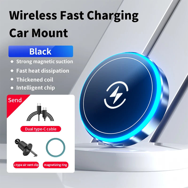 Cooling Phone Holder Car Magnetic Phone Cooler Semiconductor Active Coolers Cool Down Phone 15W Magsafe Fast Wireless Charger